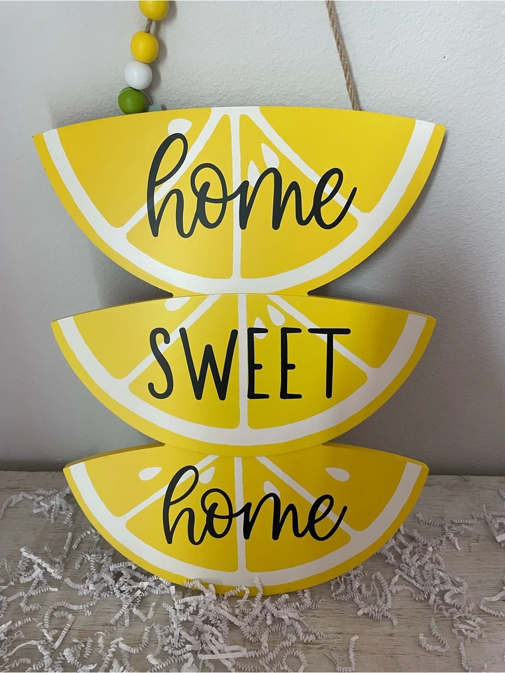 Home Sweet Home Yellow Lemon Slice Wall Hanging